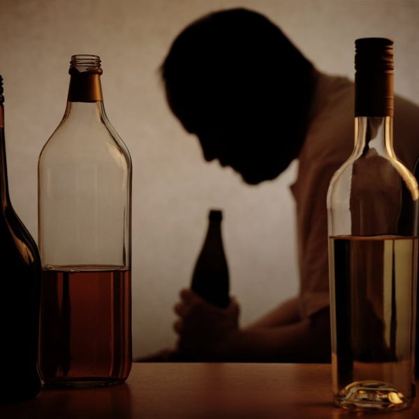 Man addicted to alcohol
